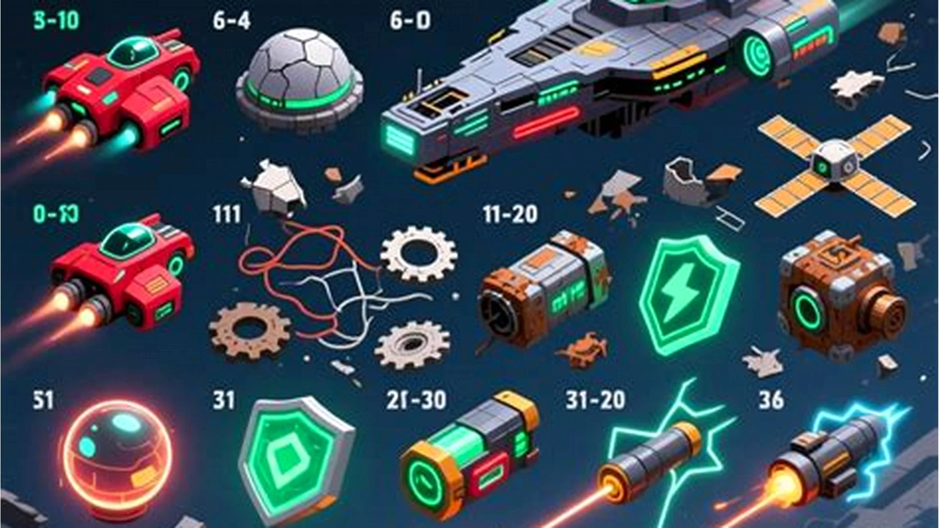 Sci-fi space shooter game scene
