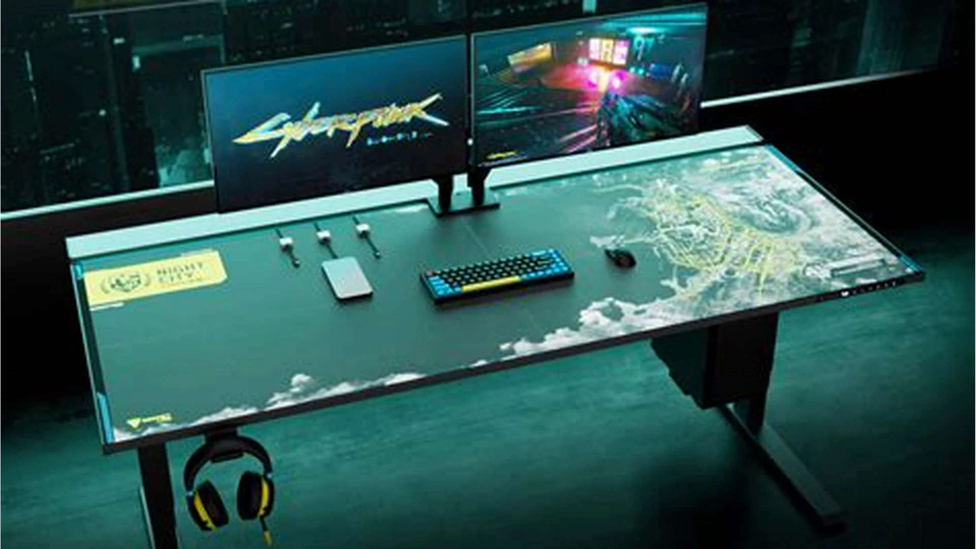 Cyberpunk gaming setup